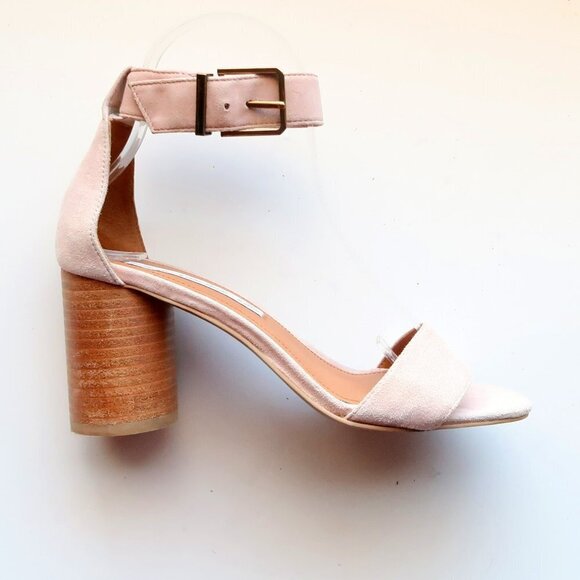 & Other Stories Pale Pink Cylinder Heel Ankle Strap Open Toe Sandals Summer Shoe - Picture 8 of 16